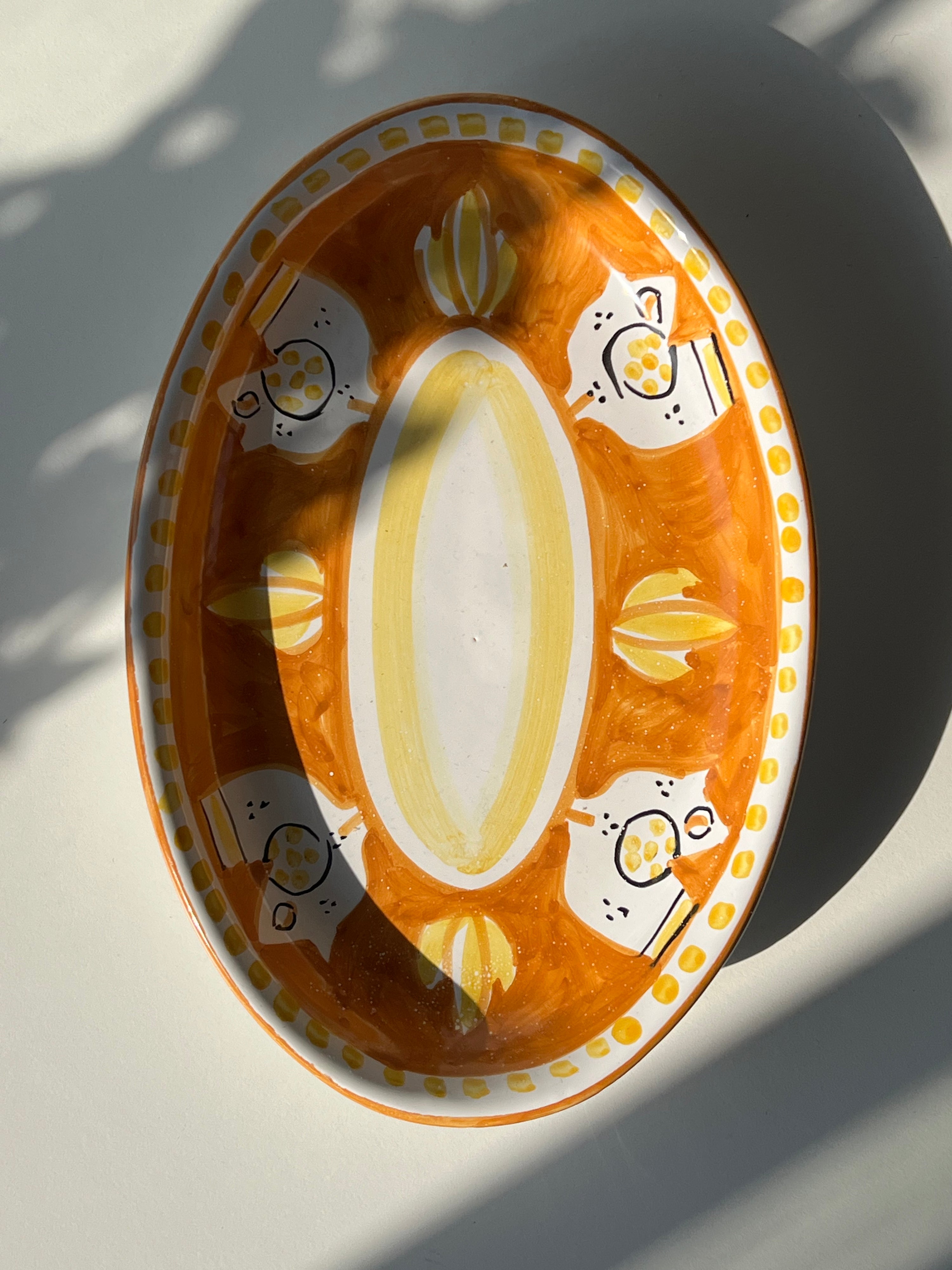 22 cm Napoli oval plate orange