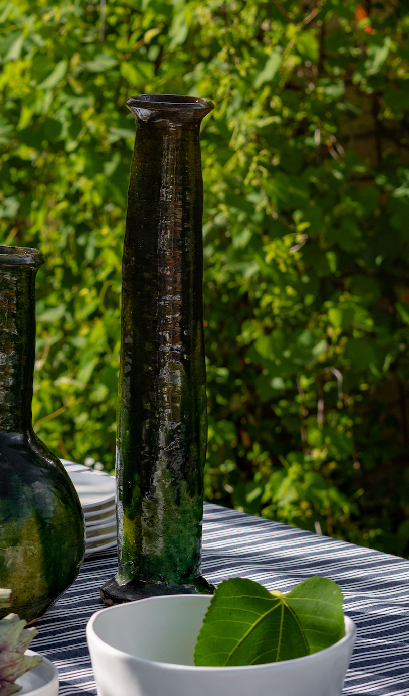 Huge green Tamagrut vase/ candlestick