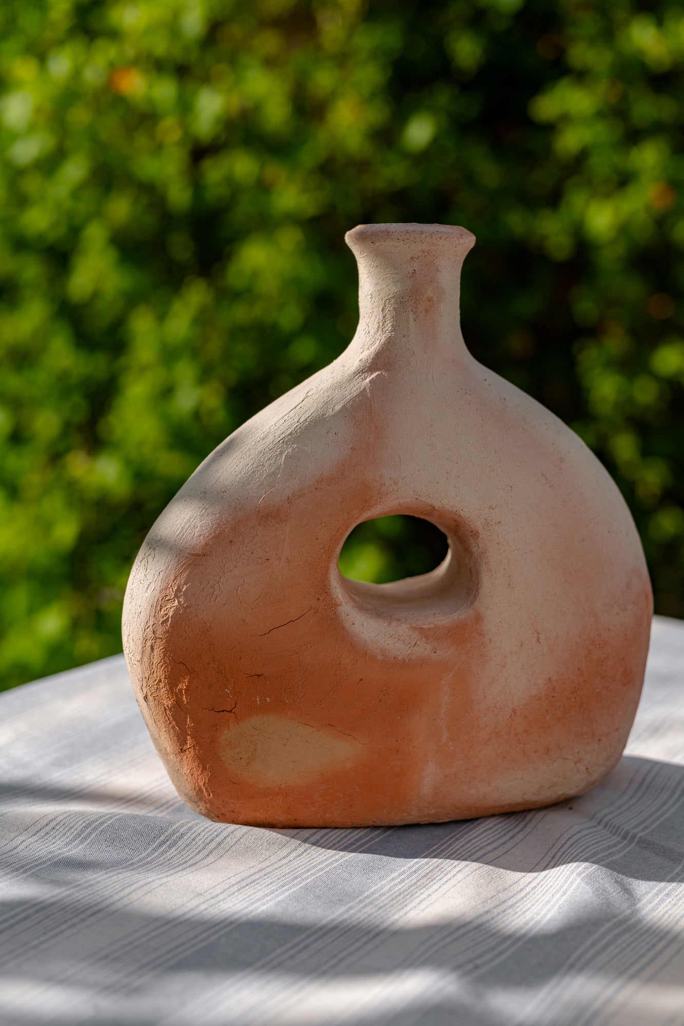 Clay round vase